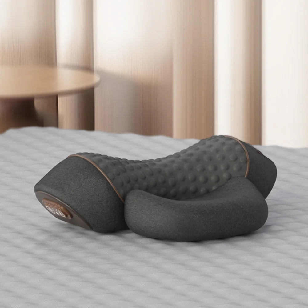 Neck Massager Pillow Ergonomic Electric Neck Pillow Heat & Vibration Memory Foam Pillow Multi-Function for Neck Back Shoulder