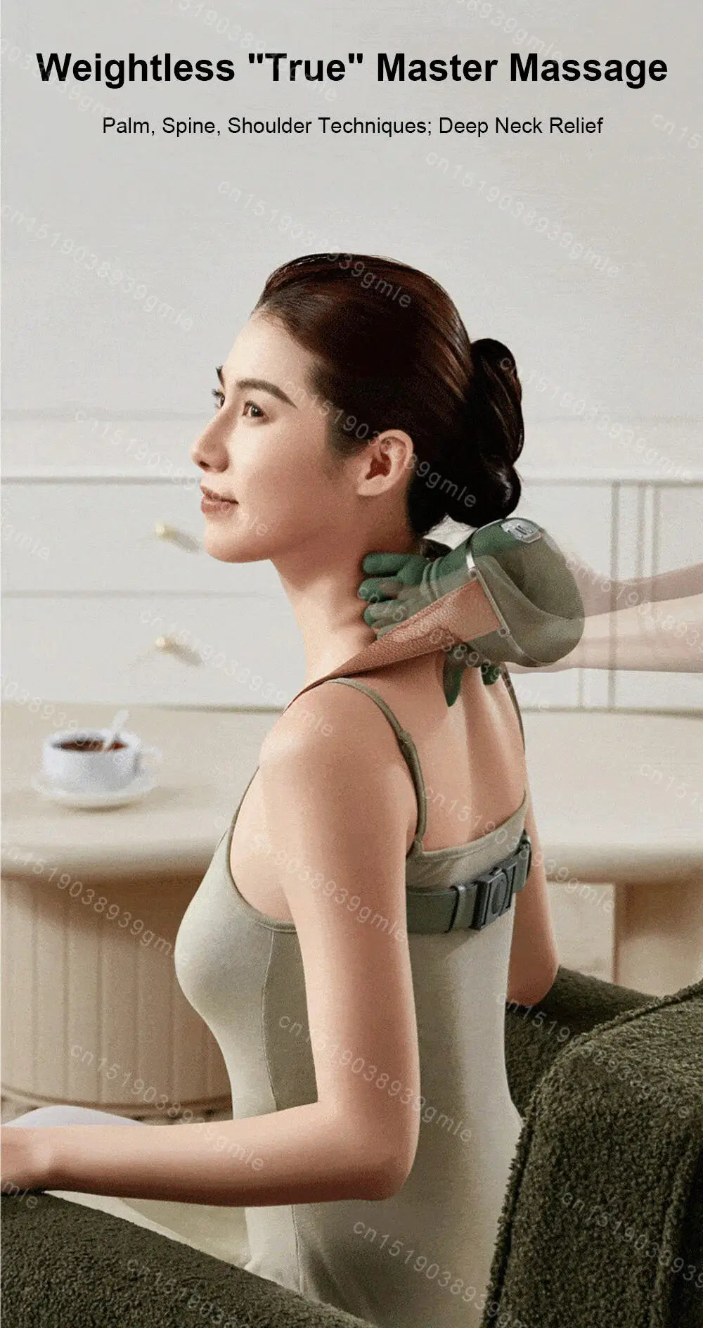 Neck Shoulder Massager Deep Tissue Shiatsu Back Cervical Massage Machine Bionic Heated Fatigue Relief Relax Muscle 3-Level 