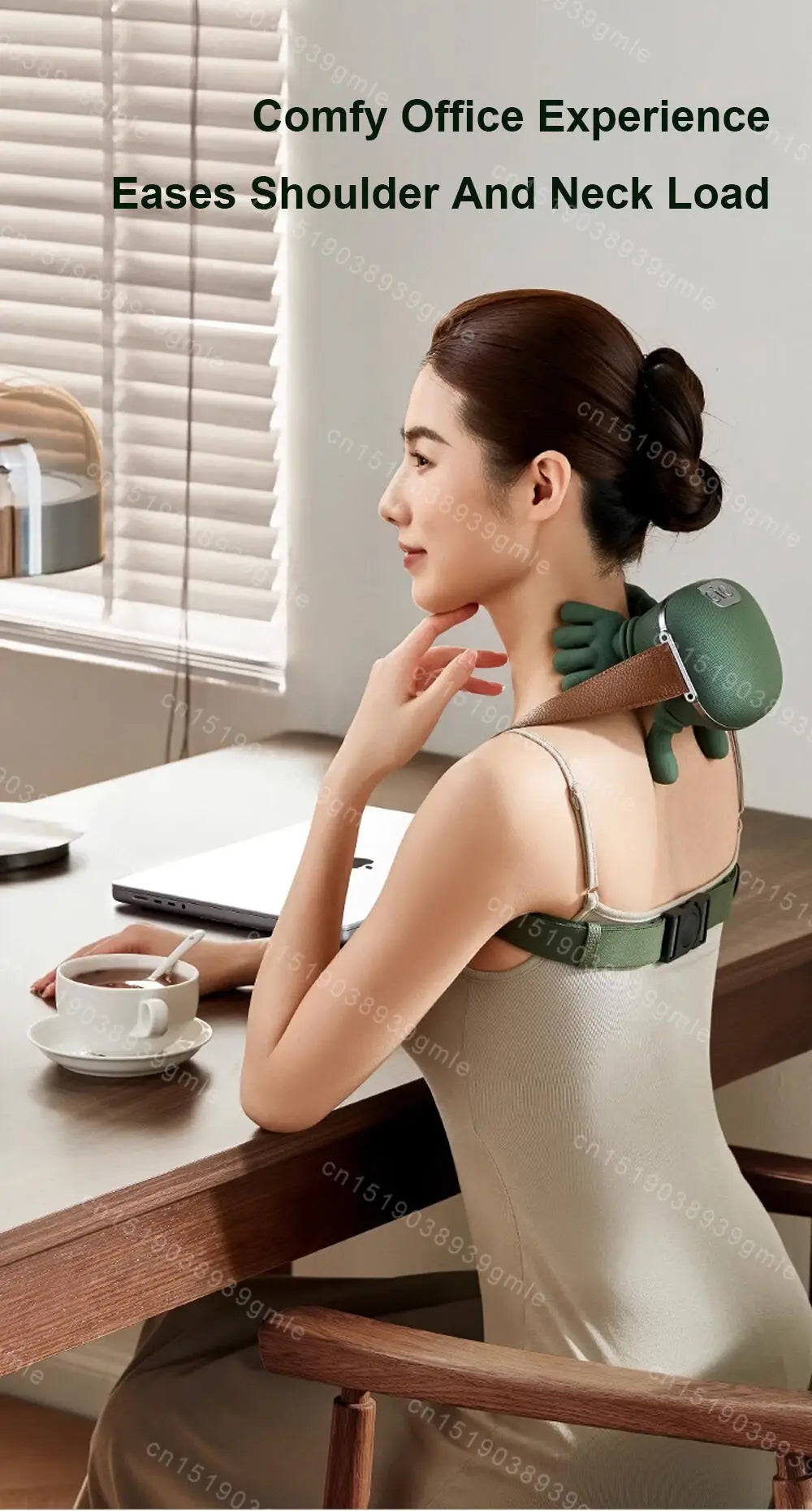 Neck Shoulder Massager Deep Tissue Shiatsu Back Cervical Massage Machine Bionic Heated Fatigue Relief Relax Muscle 3-Level 