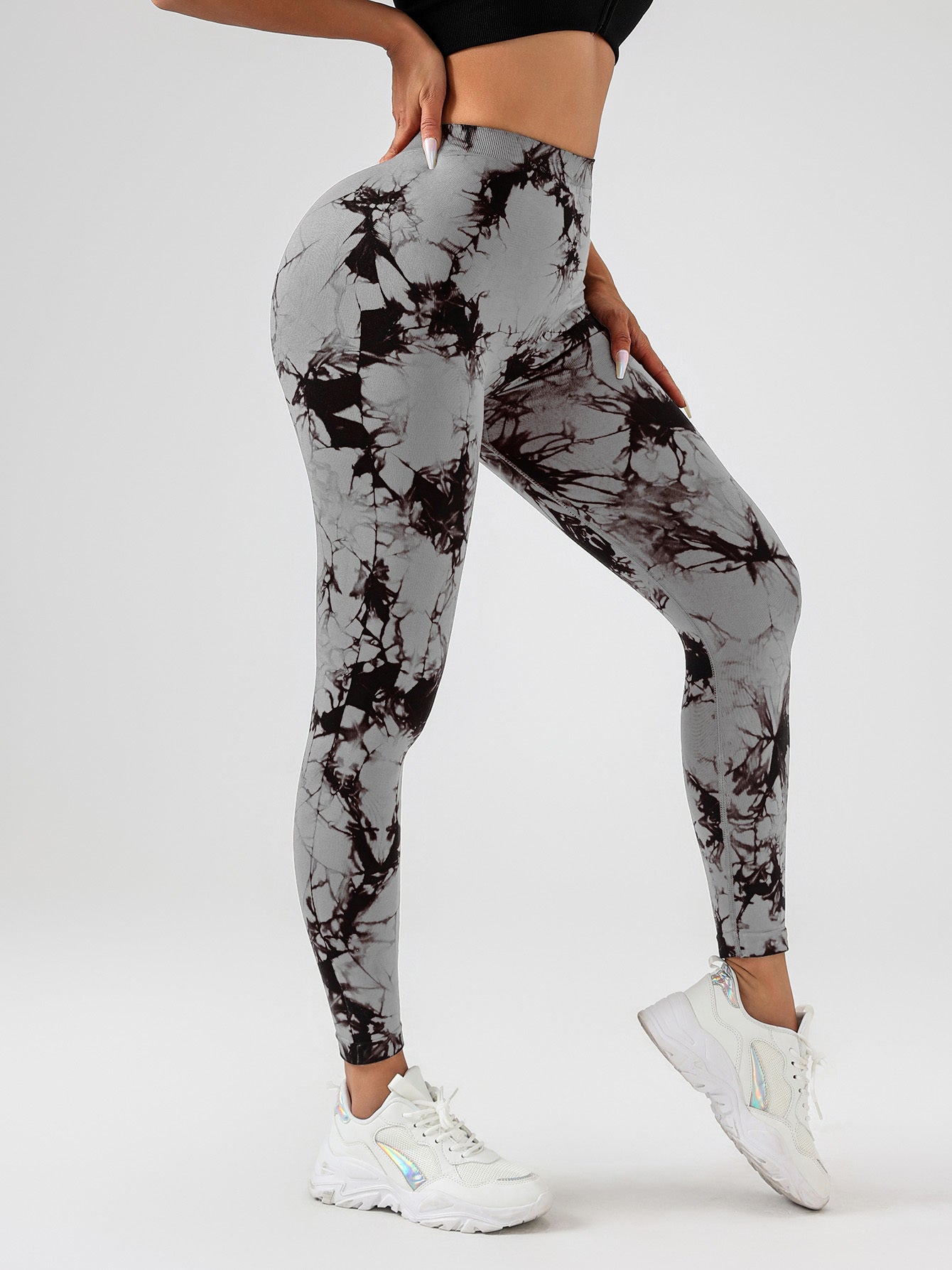 5pcs Dyed Yoga Pants  Lower Back Active Yoga Pants
