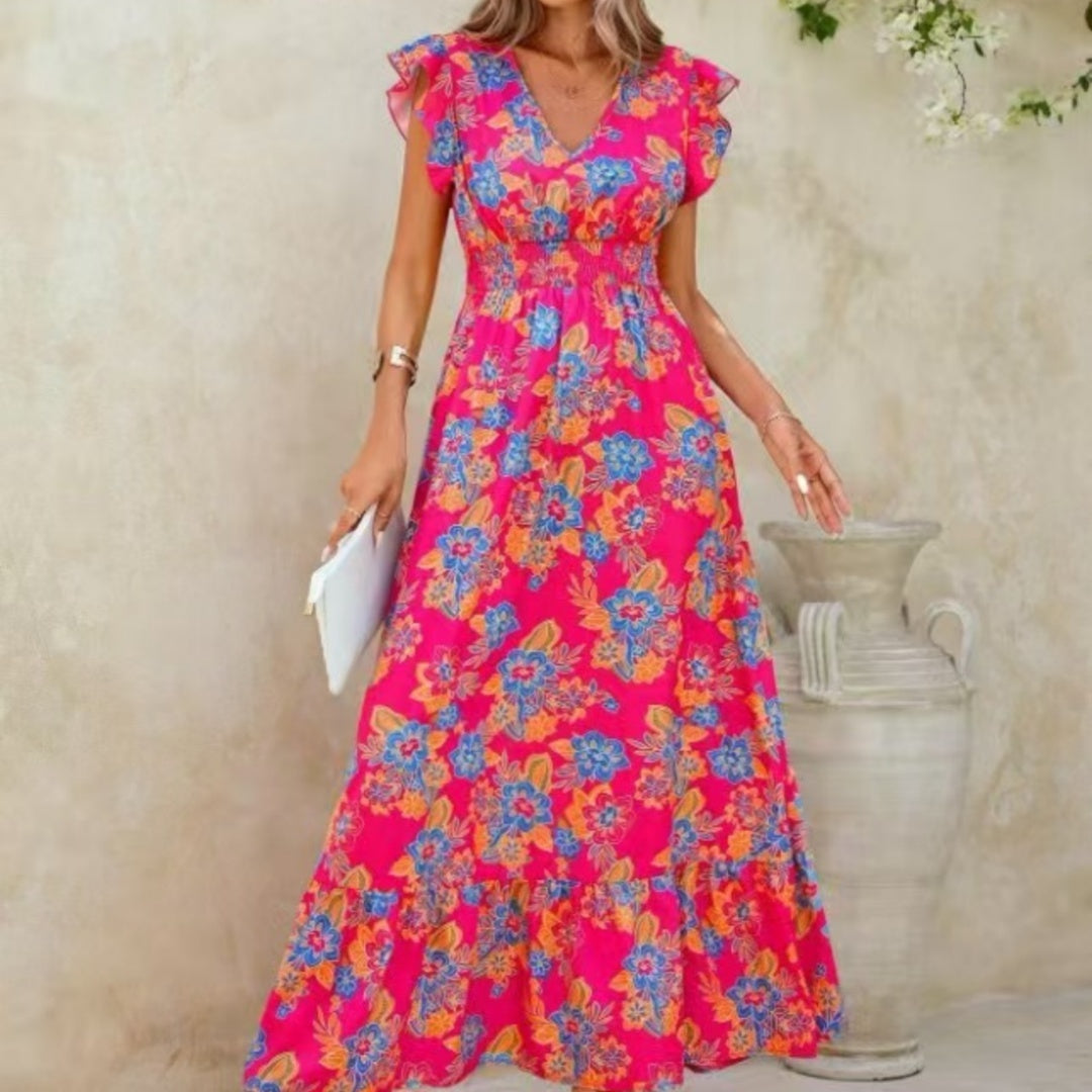 Fashion Floral Print Sleeveless Dress