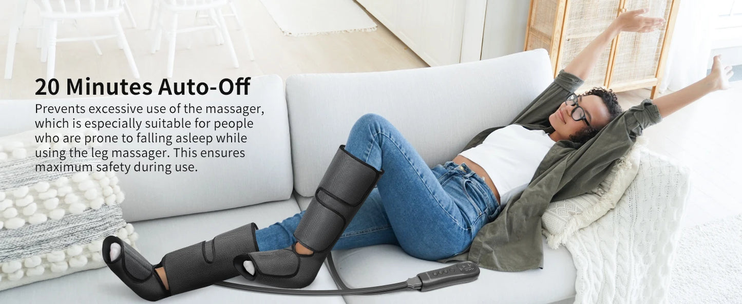 Nekteck Leg Massager Air Compression Calf Wraps Air Pressure Massage for Blood Circulation and Relaxation Lymphatic Drainage