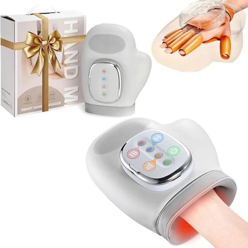 Hand Massager with Heat and Compression,Finger Massager Hand Equipment,  Wrist Muscles Massagers for Arthritis Carpal Tunnel