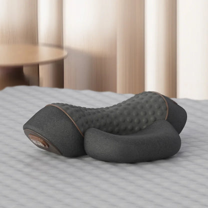Neck Massager Pillow Ergonomic Electric Neck Pillow Heat & Vibration Memory Foam Pillow Multi-Function for Neck Back Shoulder