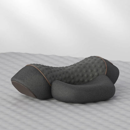 Neck Massager Pillow Ergonomic Electric Neck Pillow Heat & Vibration Memory Foam Pillow Multi-Function for Neck Back Shoulder