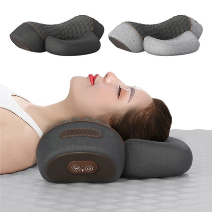 Neck Massager Pillow Ergonomic Electric Neck Pillow Heat & Vibration Memory Foam Pillow Multi-Function for Neck Back Shoulder