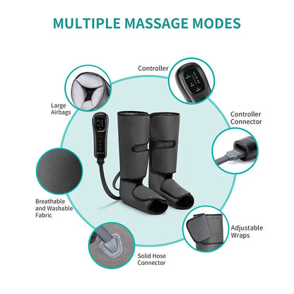 Nekteck Leg Massager Air Compression Calf Wraps Air Pressure Massage for Blood Circulation and Relaxation Lymphatic Drainage