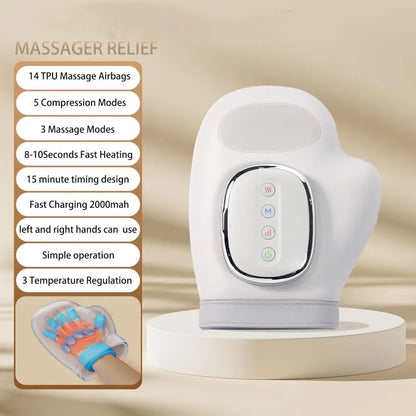 Hand Massager with Heat and Compression,Finger Massager Hand Equipment,  Wrist Muscles Massagers for Arthritis Carpal Tunnel