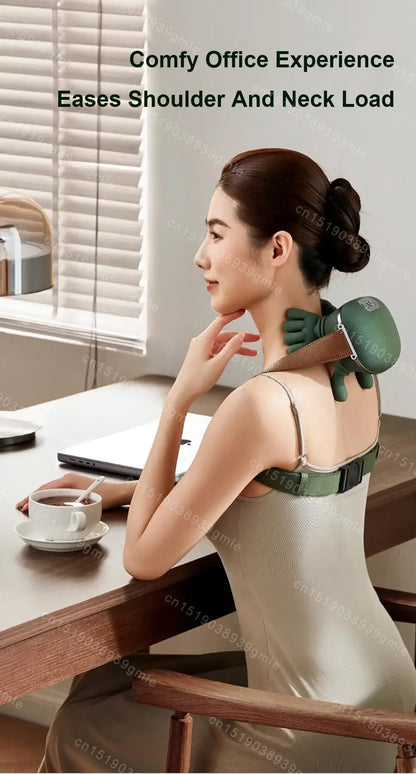 Neck Shoulder Massager Deep Tissue Shiatsu Back Cervical Massage Machine Bionic Heated Fatigue Relief Relax Muscle ﻿3-Level ﻿
